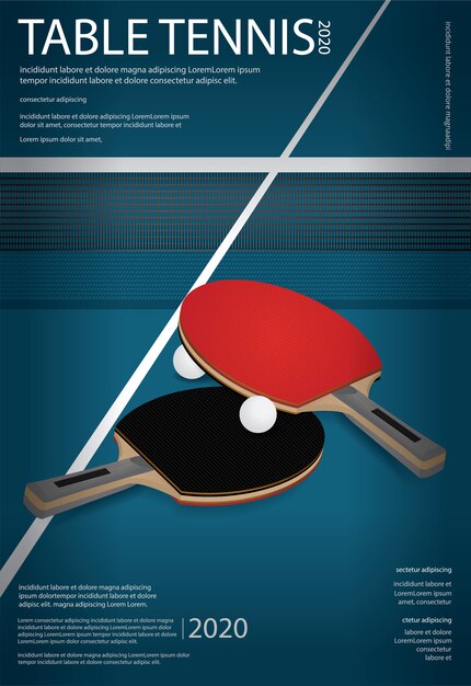 Pingpong Table Tennis Poster Template Illustration