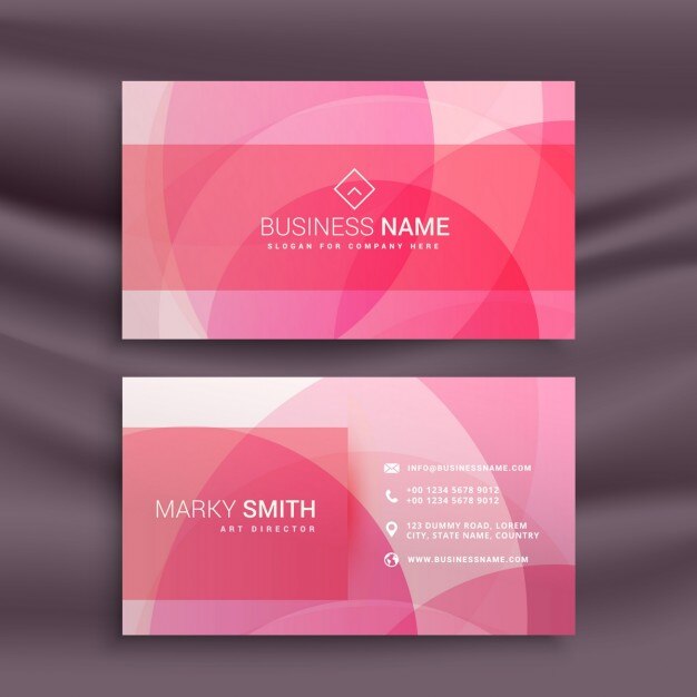 Pink abstract business card