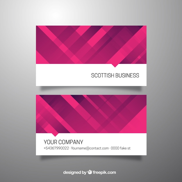 Pink abstract business card