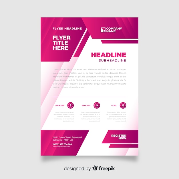 Free vector pink abstract business flyer template