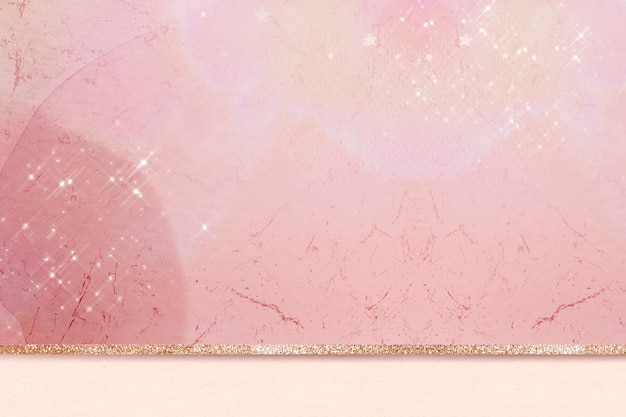 Free vector pink aesthetic marble  golden sparkly background