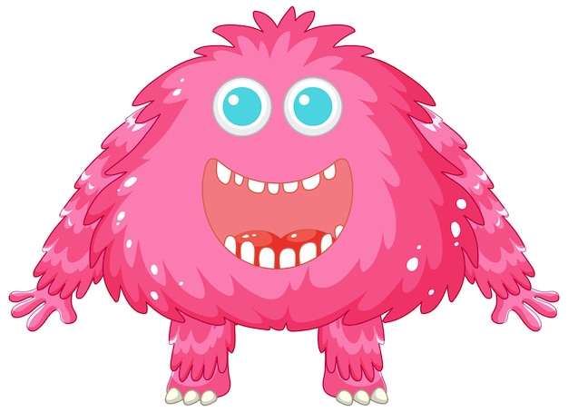 Pink alien monster cartoon character illustration