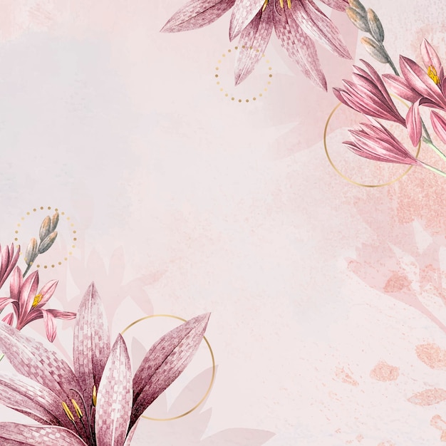 Pink amaryllis pattern background vector