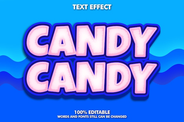 Бесплатное векторное изображение Редактируемый текст розовые и синие конфеты