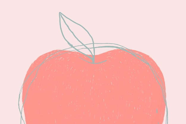 Free vector pink apple cute fruit  design space