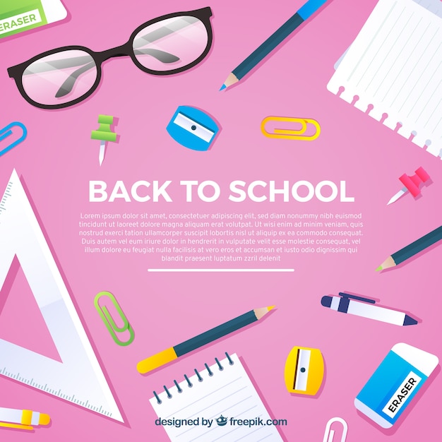 Бесплатное векторное изображение Розовый обратно в школу