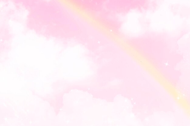 Розовый фон, эстетическая радуга пасмурное небо вектор