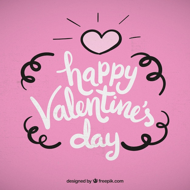 Free vector pink background of happy valentine