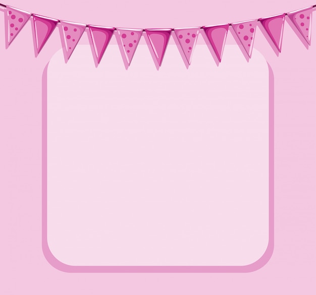 Pink background with frame and flags