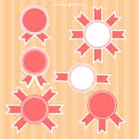 Free vector pink badges set