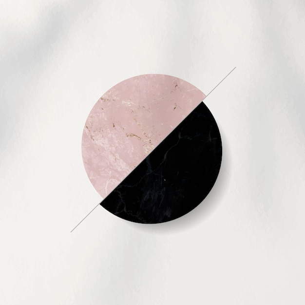 ピンクと黒のツートンカラーの円模様の背景