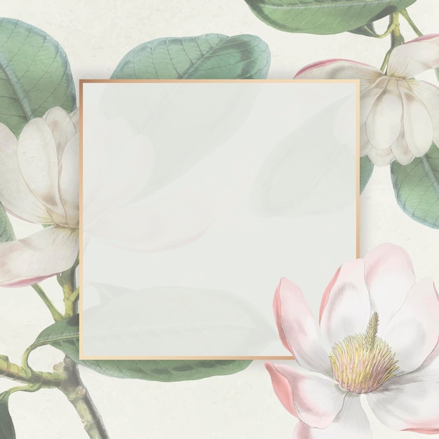 Pink blooming floral frame 