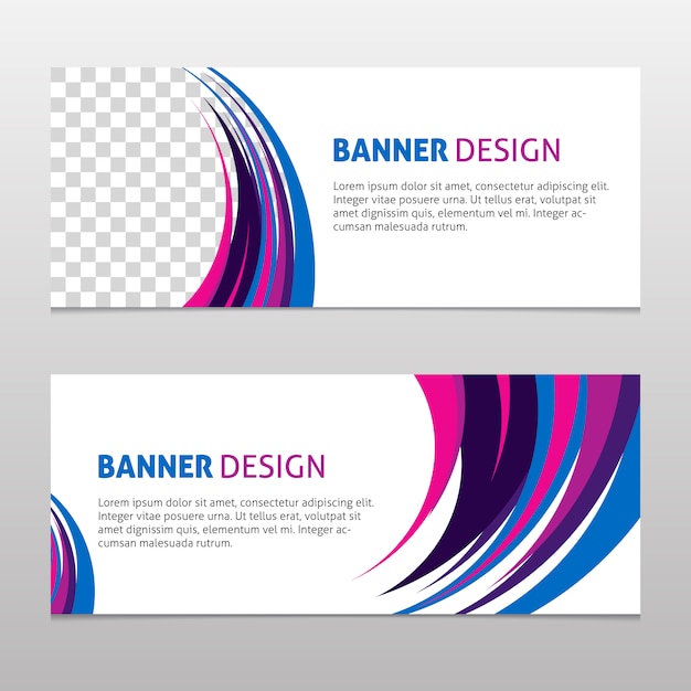 Pink and blue banner design