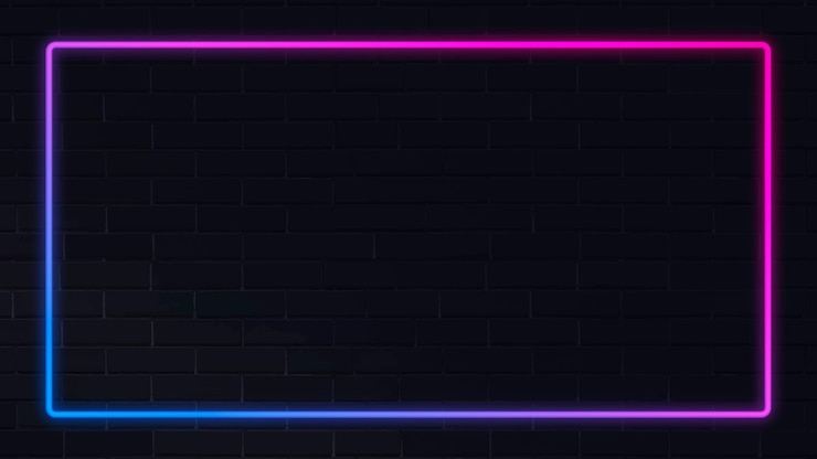 Free Vector pink and blue neon frame neon frame on a dark background vector