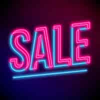 Free vector pink and blue neon sale sign