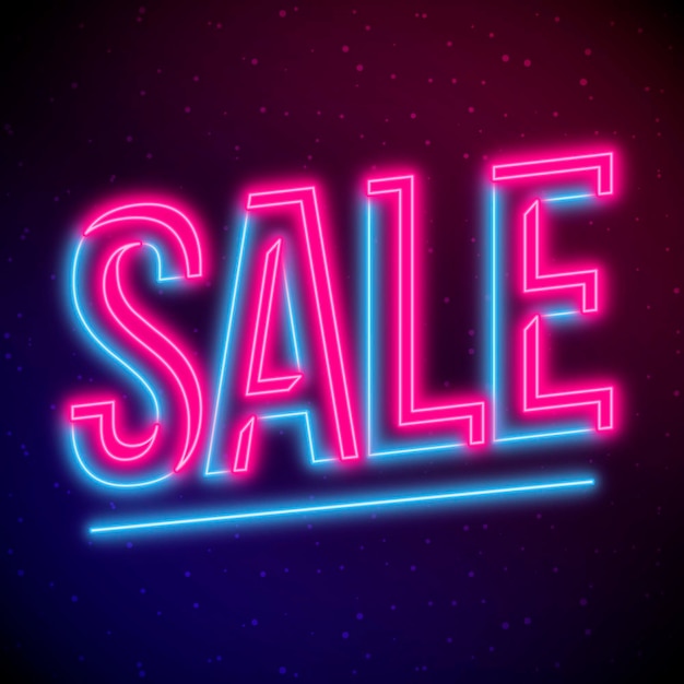 Pink and blue neon sale sign