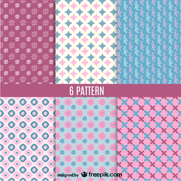 핑크와 블루 패턴 세트