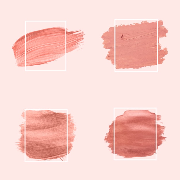 Free vector pink brush strokes collection