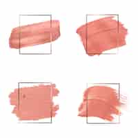 Free vector pink brush strokes collection