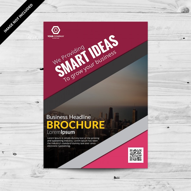 Pink business brochure with grey details