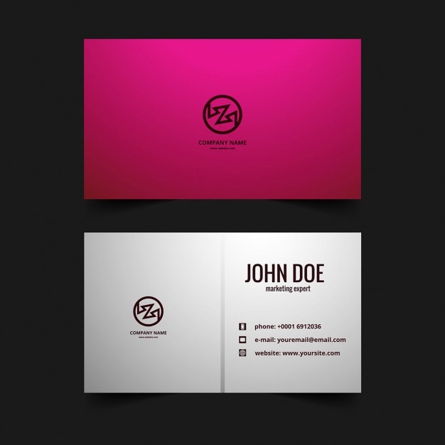 Pink business card