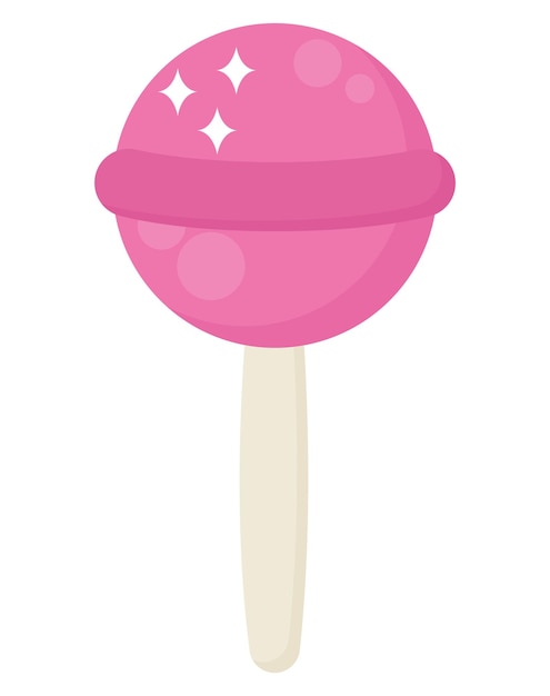 Free vector pink candy on stick