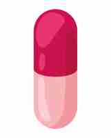 Free vector pink capsule medicine drug icon