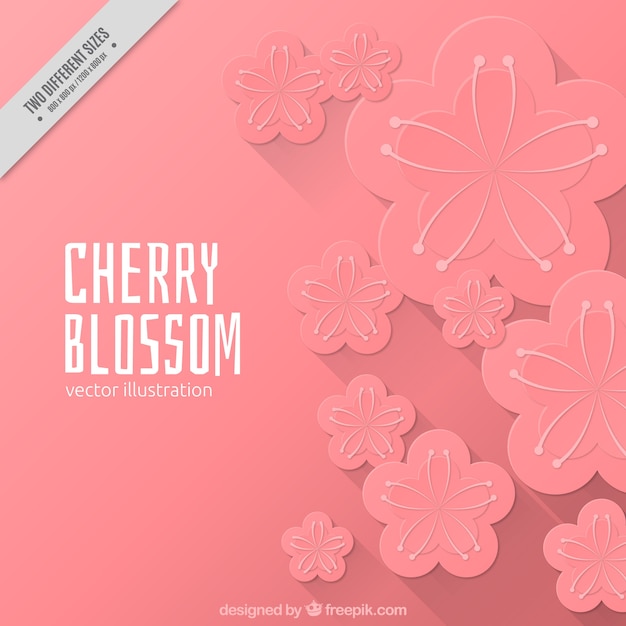 Vettore gratuito pink cherry blossom background