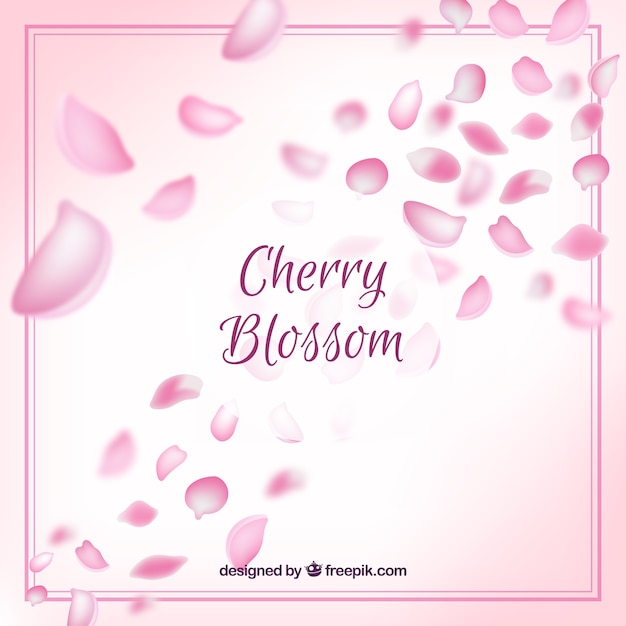 Pink cherry blossom petals background