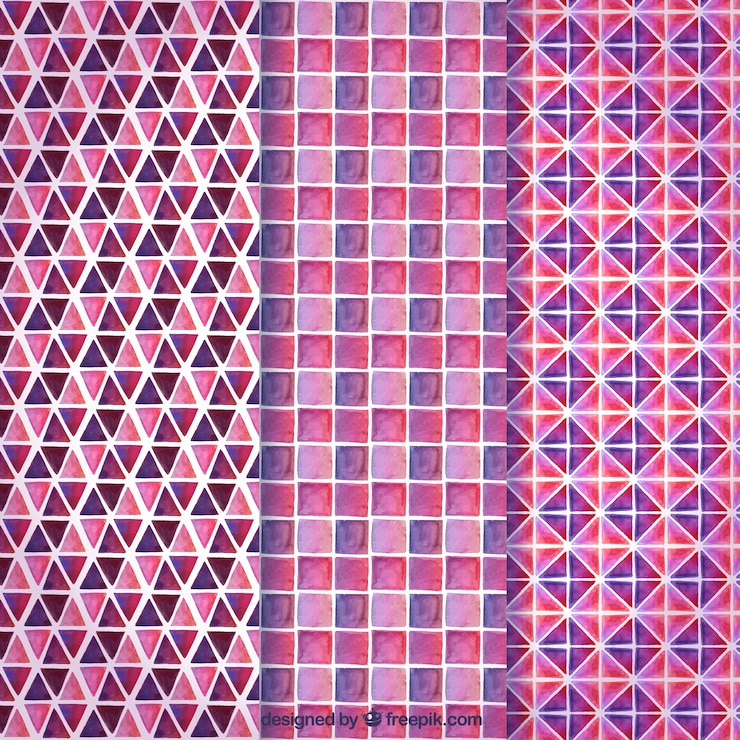 Free Vector pink collection of geometric patterns