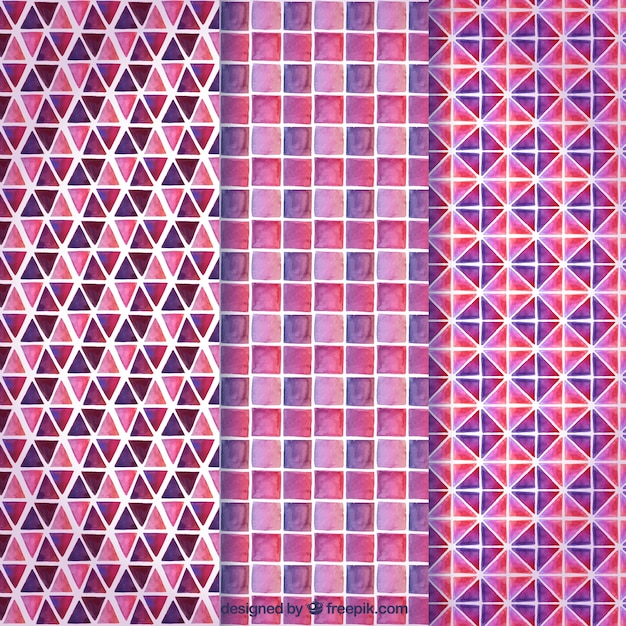 Pink collection of geometric patterns