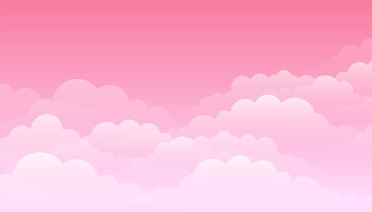 무료 Vector 구름 디자인으로 핑크 색상 하늘 배경