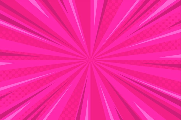 Pink Comic Background with Halftone