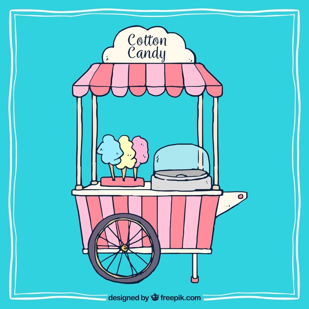 Pink cotton candy cart