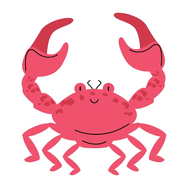 Pink crab design over white