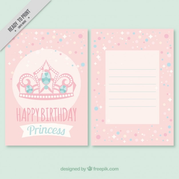 Pink crown birthday invitation