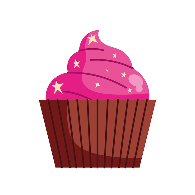 Free vector pink cupcake illustration