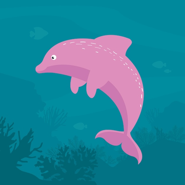 핑크 돌고래 수영