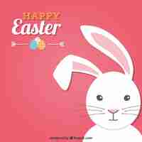 Free vector pink easter card with a bunny