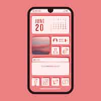 Free vector pink elegant home screen