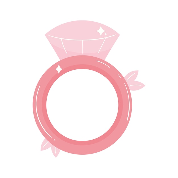 Free vector pink engagement ring