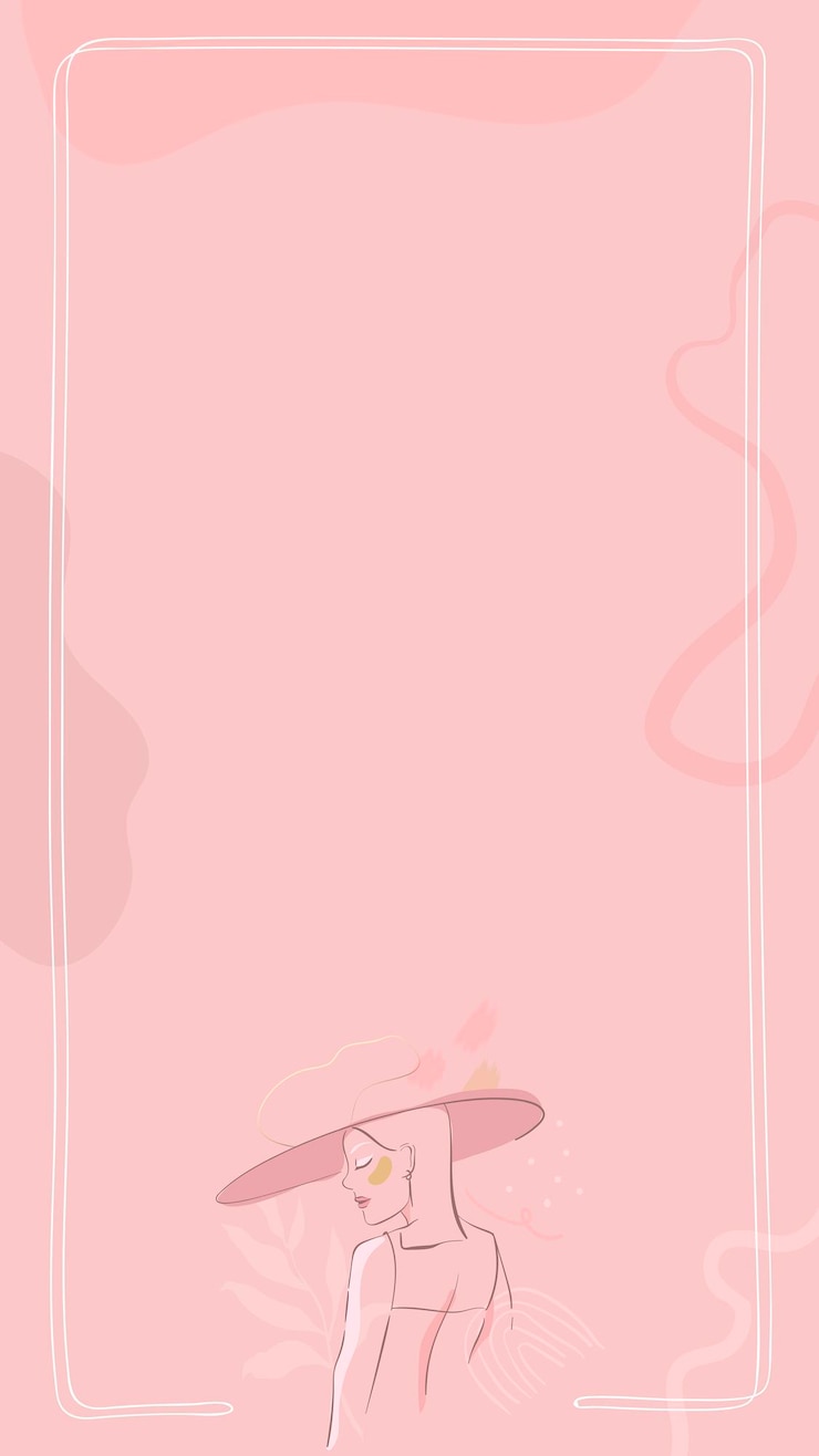 Free Vector pink feminine line art frame vector