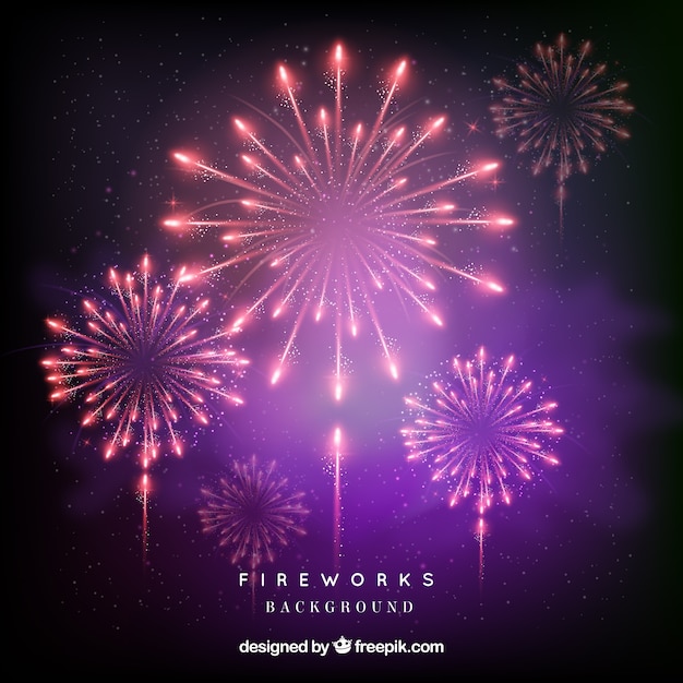 Pink fireworks background