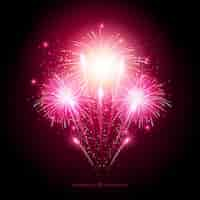 Free vector pink fireworks