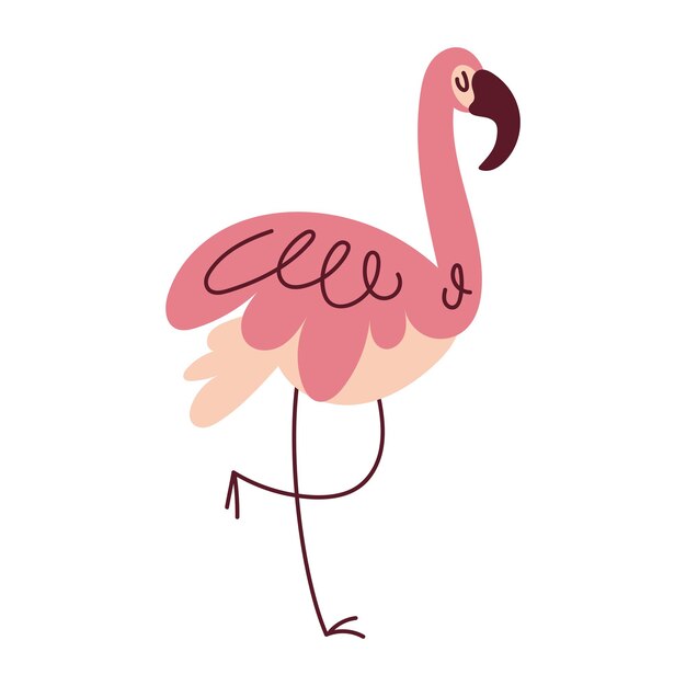 Free vector pink flamingo bird