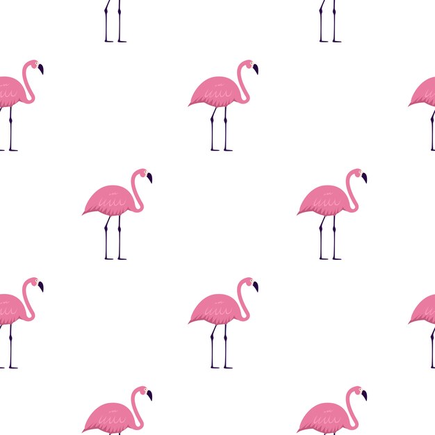 かわいいピンクのフラミンゴの背景 プレミアムベクター