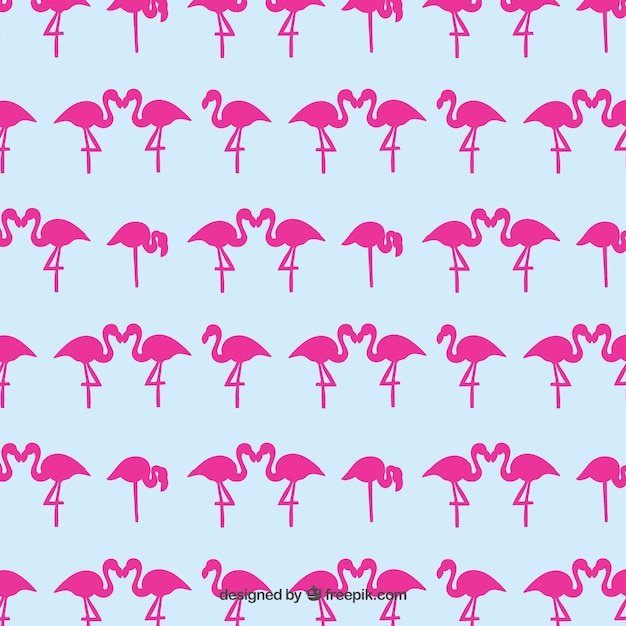 Free vector pink flamingos pattern