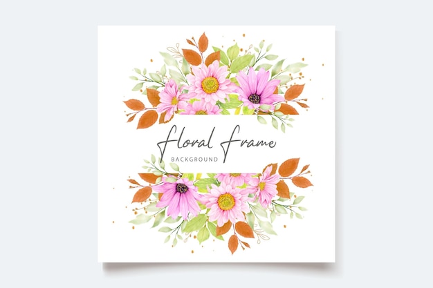 Free vector pink floral frame and background design