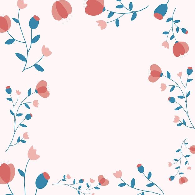 ピンクの花のフレームの背景ベクトルフェミニンなスタイル