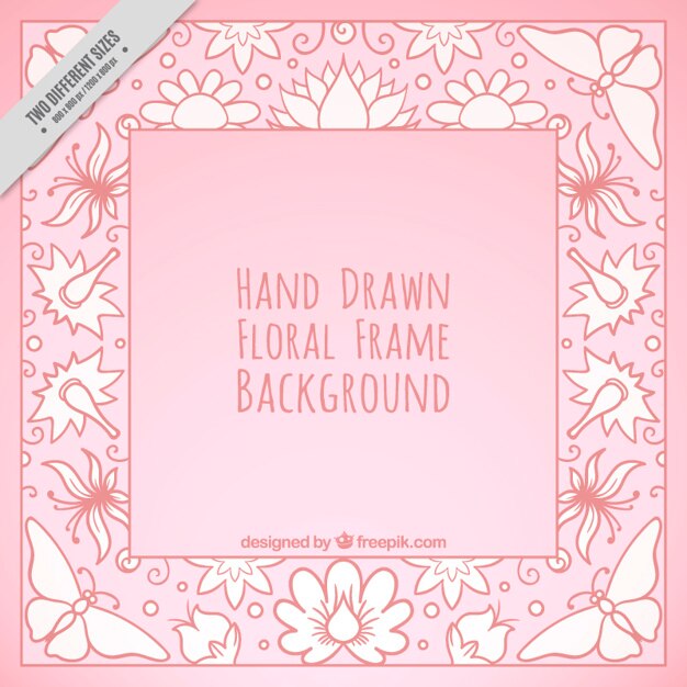 Pink floral frame